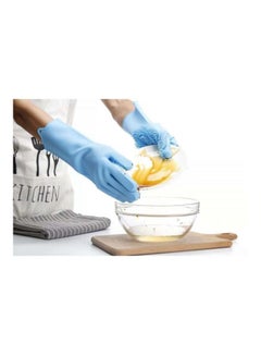 iNew 2-Piece Dish Washing Gloves Set Blue 35.7x16.5cm  - Image 2