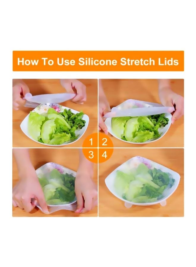 طقم أغطية مطاطية من السيليكون عدد 6 قطع شفاف 6-Piece - Image 4