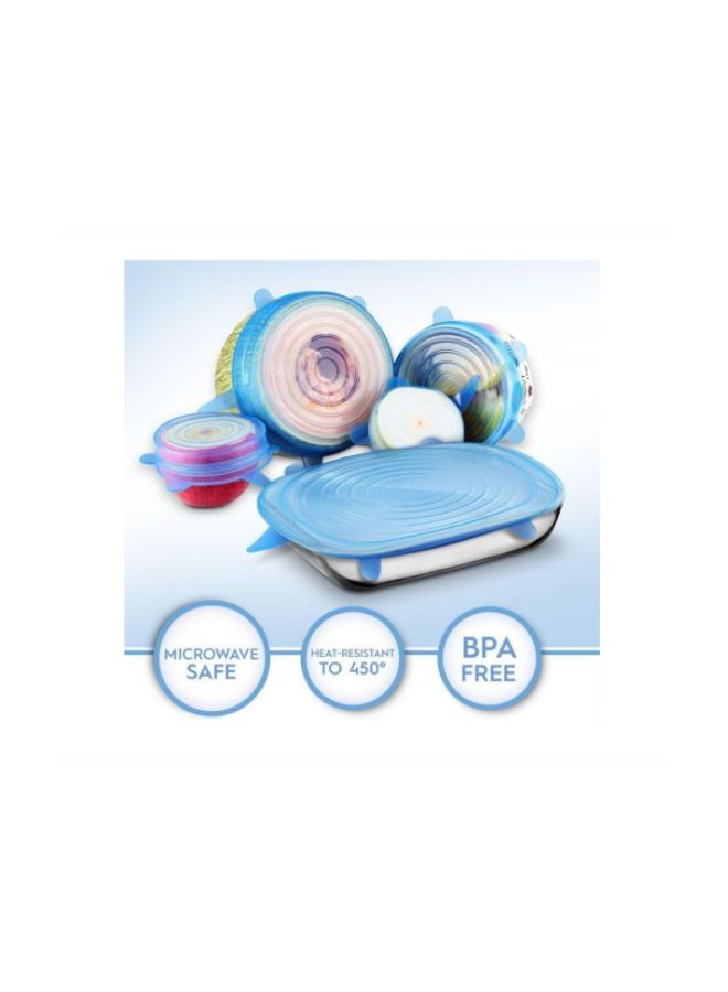 Generic 6-Piece Heat Resistant Silicone Stretch Lid Blue  - Image 2