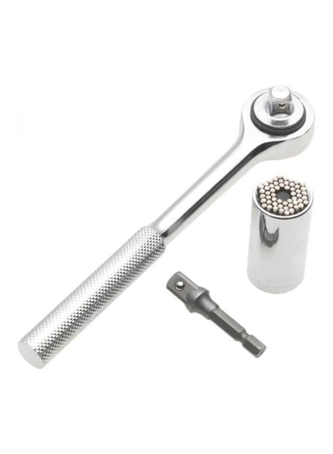 Generic 3-Piece Socket Wrench Power Drill Adapter Silver  - Image 4