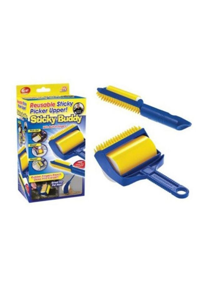 2-Piece Pet Hair Remover Lint Roller Brush Blue/Yellow - Image 3