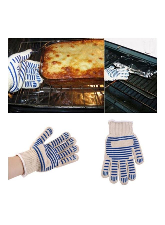 BLANCGROUP - Printed Oven Mitts White/Blue - Image 1