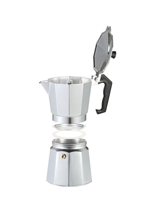 Generic - Portable 3-Cup Espresso Percolator Silver/Black - Image 1