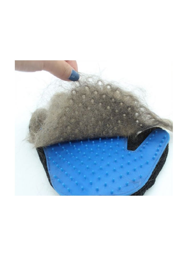 فرشاة تدليك وإزالة الشعر على شكل قفاز للحيوانات الأليفة أسود/أزرق - Image 5