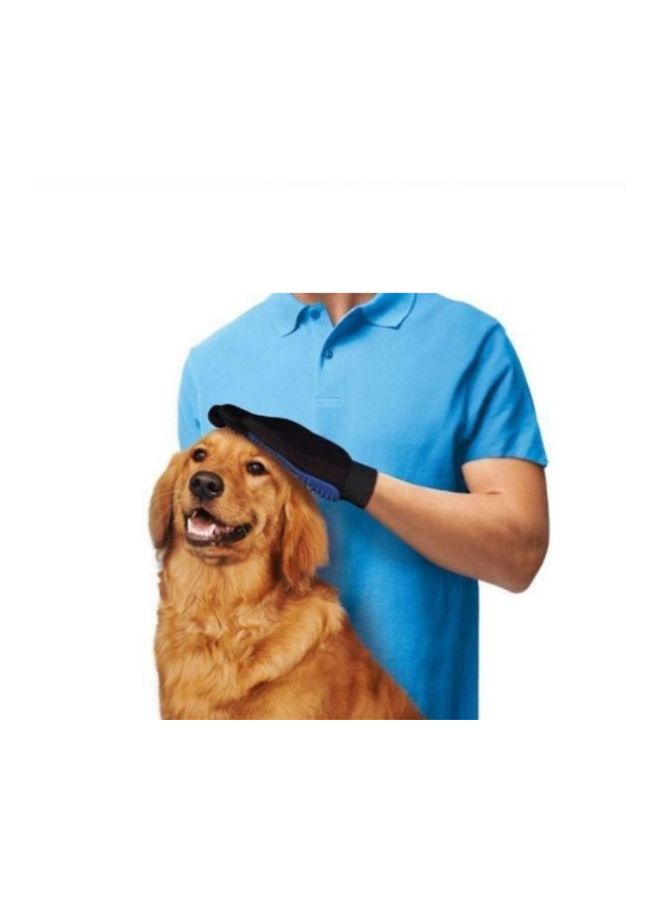 قفاز لإزالة شعر الحيوانات الأليفة أسود/أزرق - Image 5