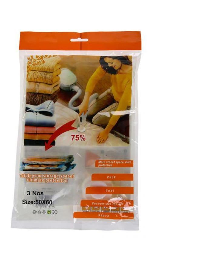 TRAGO Pack Of 3 Vacuum Storage Bag Clear 50x60cm - Image 2