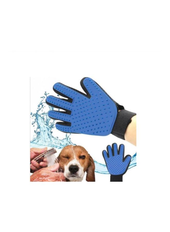 قفاز لإزالة شعر الحيوانات الأليفة أسود/أزرق - Image 3