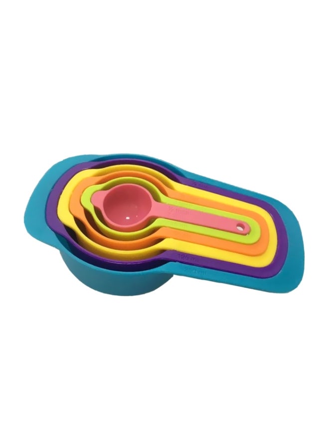 Generic - 6-Piece Stackable Measuring Cups and Spoons Set Multicolour - Image 1