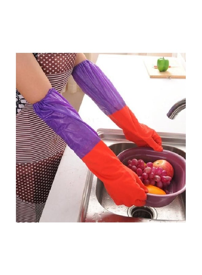قفازات لتنظيف المنزل من قطعتين أرجواني/أحمر  - Image 2