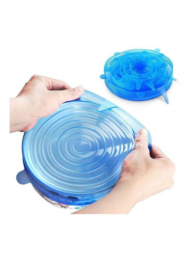 6-Piece Silicone Bowl Lid Blue  - Image 3