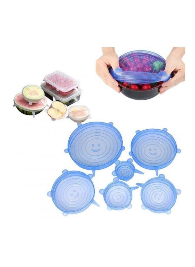 6-Piece Silicone Bowl Lid Blue  - Image 5
