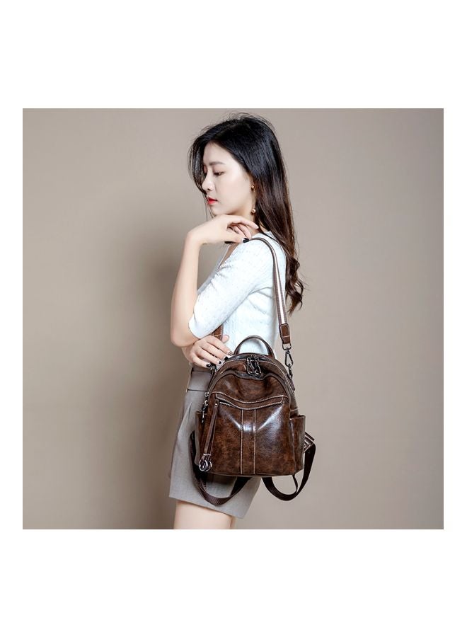 Generic - Leather Backpack Brown - Image 1
