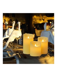 gluckluz 3-Piece LED Flameless Candle With Remote Control Beige  - Image 3