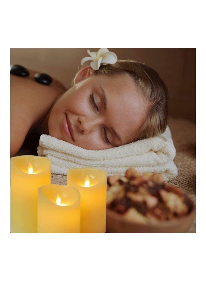 gluckluz - 3-Piece LED Flameless Candle With Remote Control Beige - Image 1