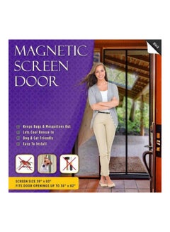 gluckluz Anti-Mosquito Screen Door Curtain Grey/Black 39x83inch  - Image 2