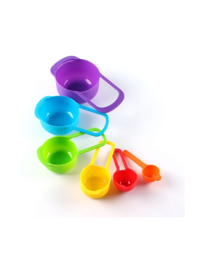 Generic - 6-Piece Stackable Measuring Cups And Spoons Set Multicolor - Image 1