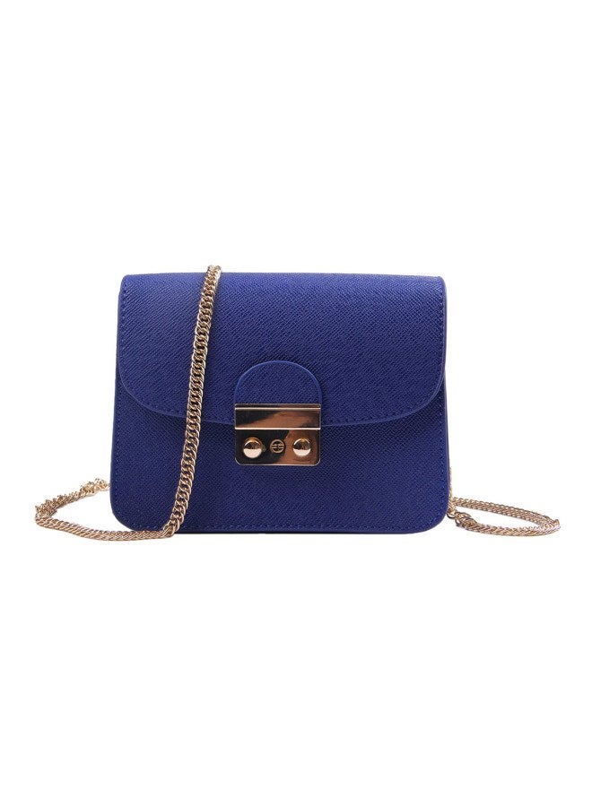 PU Leather Crossbody Bag Blue - Image 1
