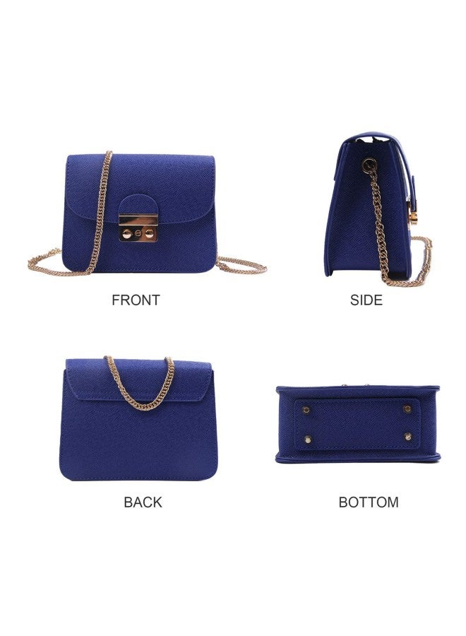 PU Leather Crossbody Bag Blue - Image 2