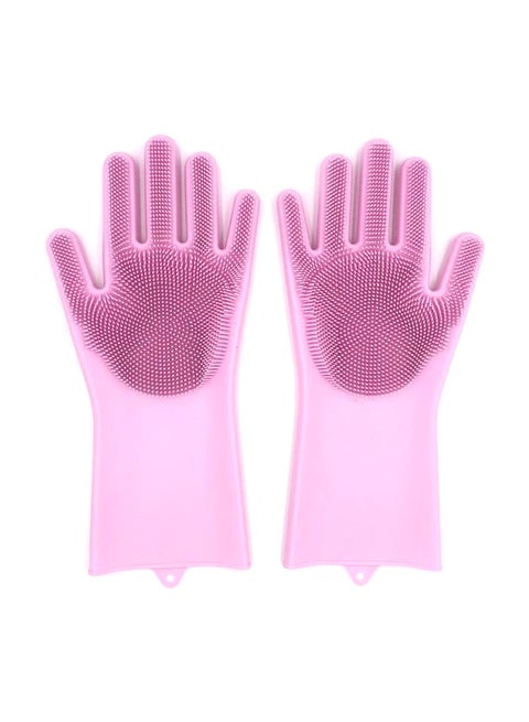 Heat Resistant Non-Slip Dishwashing Gloves Pink One Size
