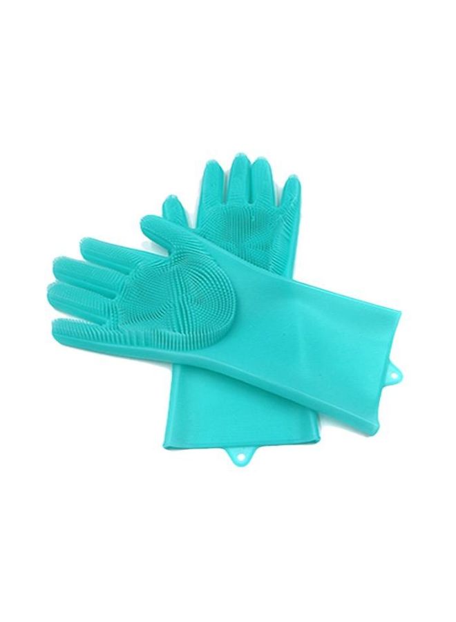 2-Piece Washing Scrubber Gloves Green - Image 2