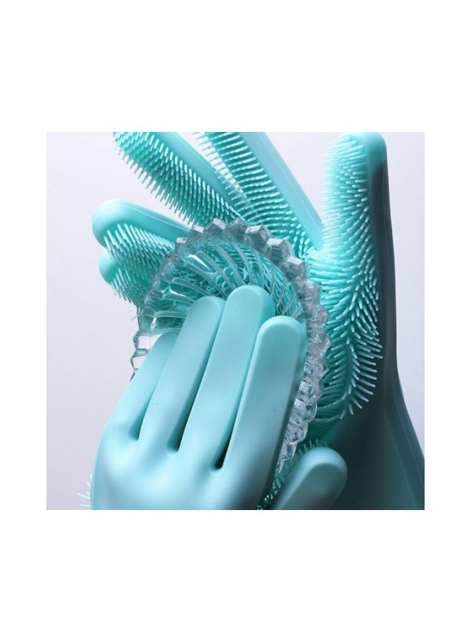 2-Piece Washing Scrubber Gloves Green - Image 3