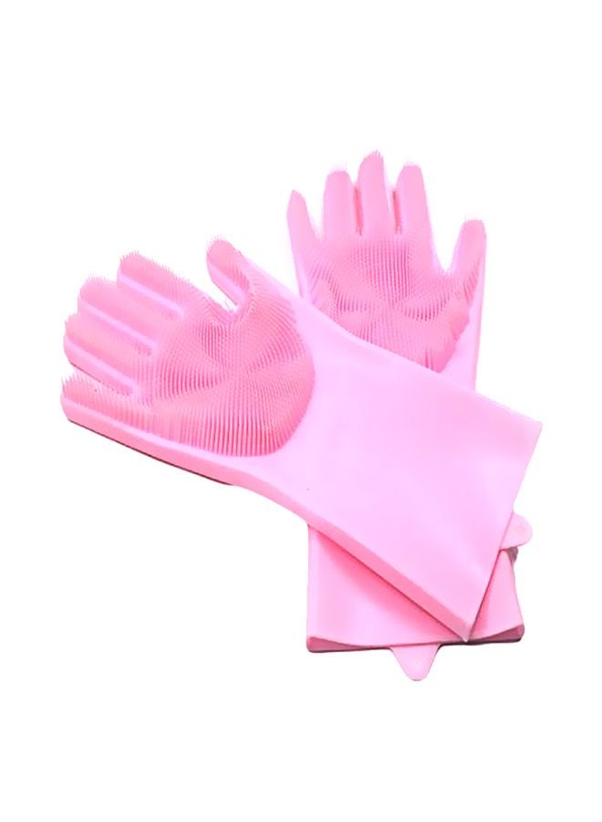 2-Piece Washing Scrubber Gloves Pink - Image 1