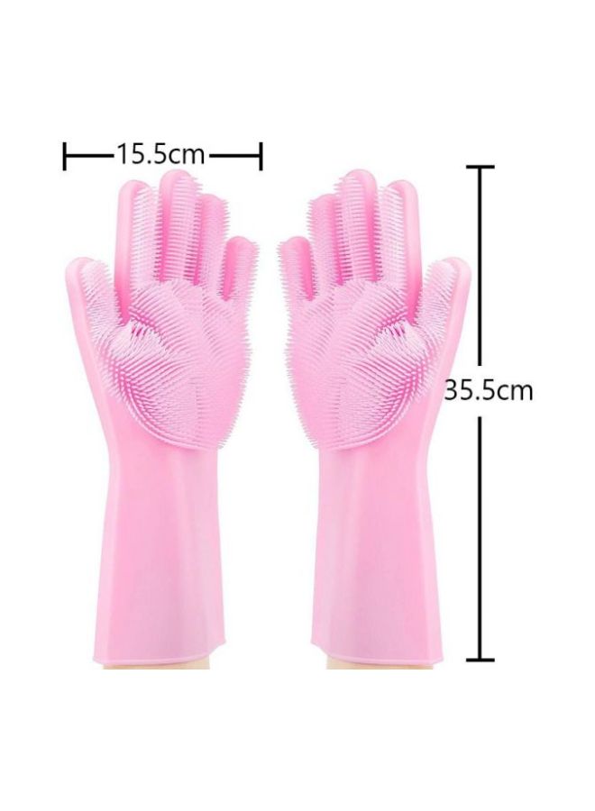 2-Piece Washing Scrubber Gloves Pink - Image 2