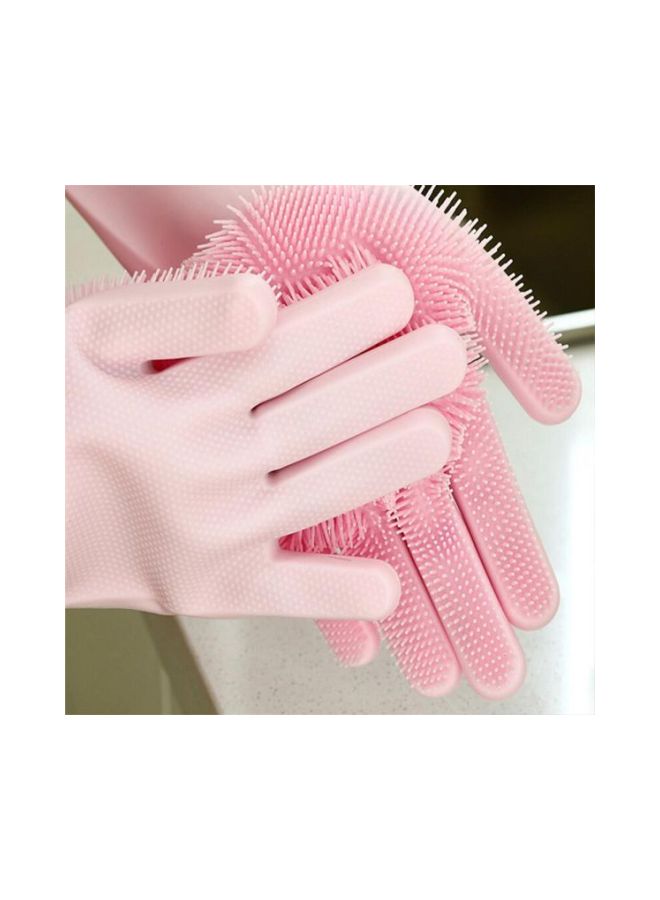 2-Piece Washing Scrubber Gloves Pink - Image 3
