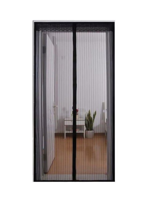 ستار مغناطيسي للباب طارد للذباب والحشرات بإطار كامل أسود 100x210سم