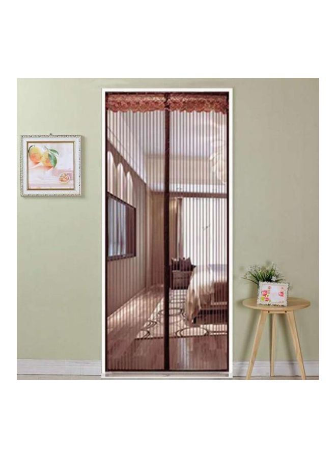 Full Frame Magnetic Mosquito Repellent Door Curtain Coffee Brown 90x210cm - Image 2