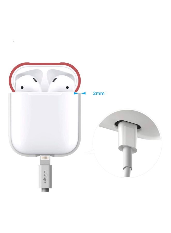 Ozone - Protective Silicone Case For Apple AirPods White/Purple/Red - Image 1