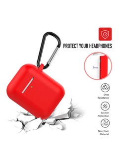Ozone Protective Case For Apple AirPods 1/2 With Carabiner Red/Black  - Image 2