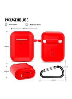 Ozone Protective Case For Apple AirPods 1/2 With Carabiner Red/Black  - Image 5