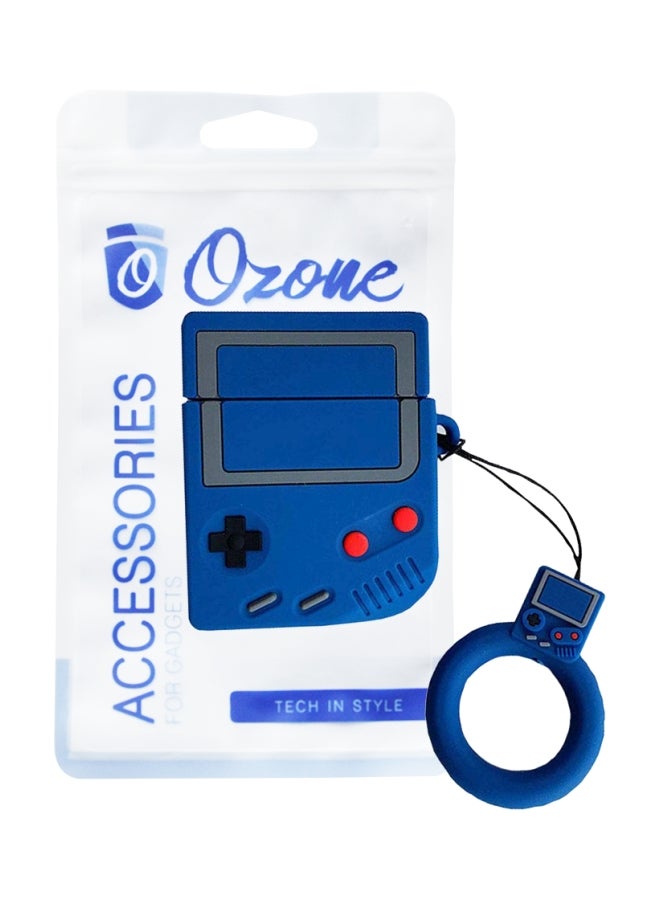 Ozone 3D Game Boy Series Protective Case With Keychain Holder For Apple AirPods Blue - Image 2