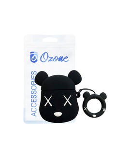 Ozone Protective Cartoon Series Case Cover For Apple AirPods 2/1 With Keychain Black/White  - Image 2