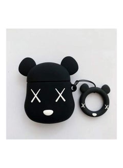 Ozone Protective Cartoon Series Case Cover For Apple AirPods 2/1 With Keychain Black/White  - Image 3