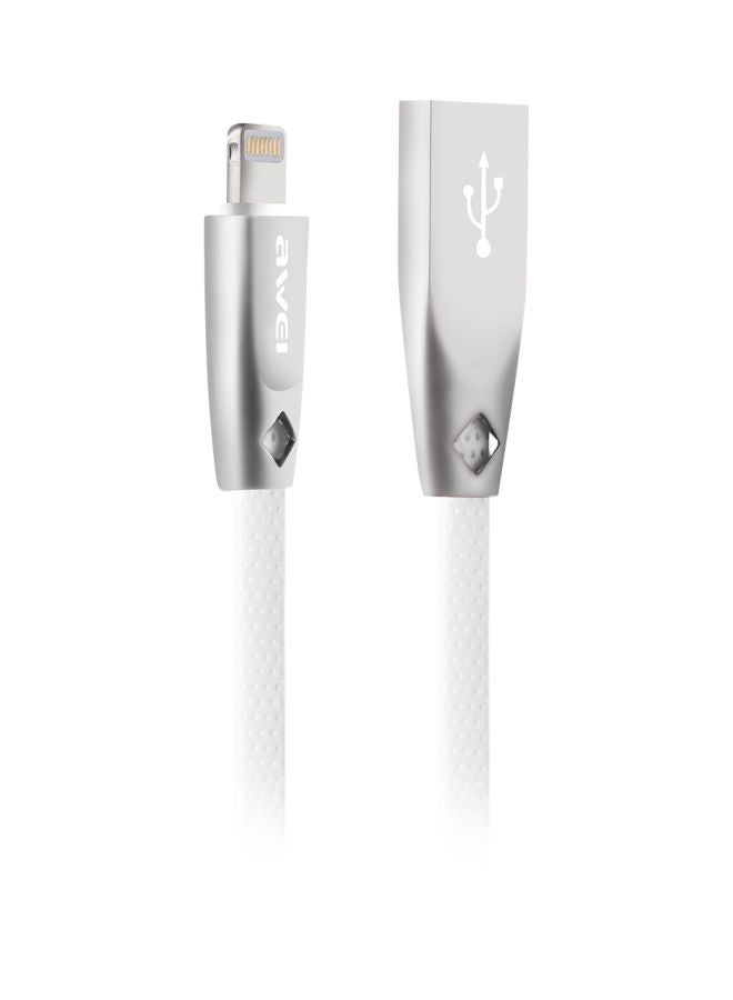 Awei Data Sync Charging Cable White/Silver - Image 1