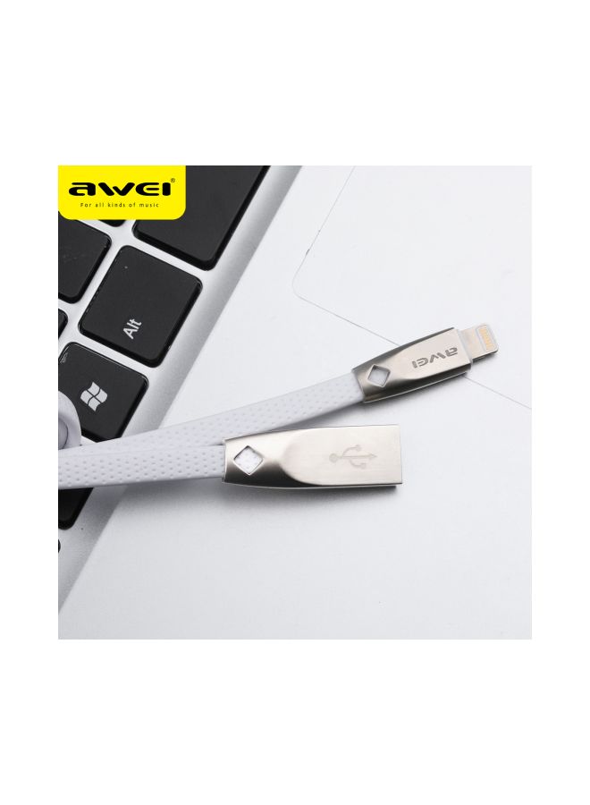 Awei Data Sync Charging Cable White/Silver - Image 2
