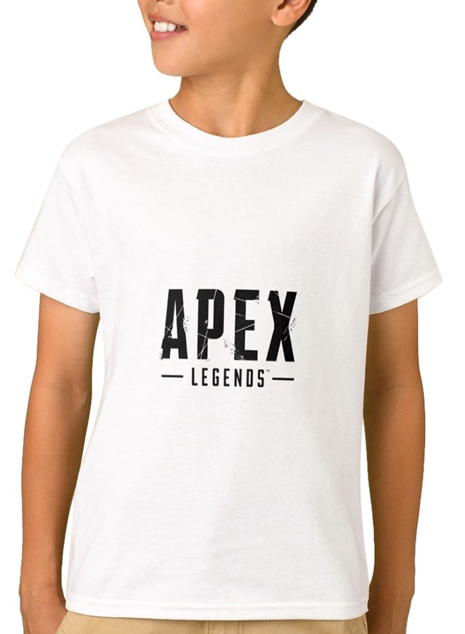 فرست بيس تيشيرت بأكمام قصيرة مطبوع عليه كلمة "Apex" أبيض  - Image 1