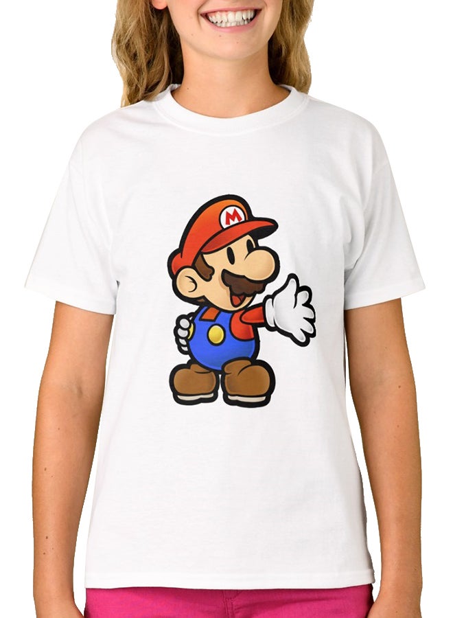 1st Piece - Mario Print Short Sleeve T-Shirt White - Image 1