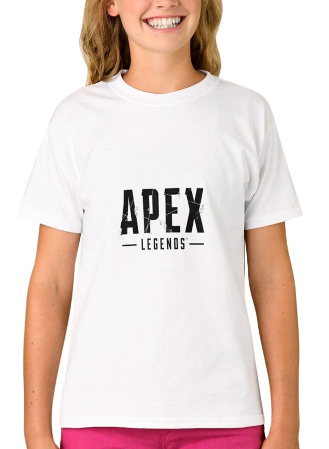 فرست بيس تيشيرت بأكمام قصيرة مطبوع عليه كلمة "Apex" أبيض  - Image 1