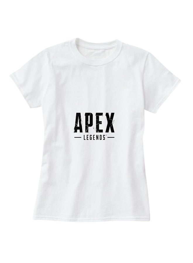 فرست بيس تيشيرت بأكمام قصيرة مطبوع عليه كلمة "Apex" أبيض  - Image 3