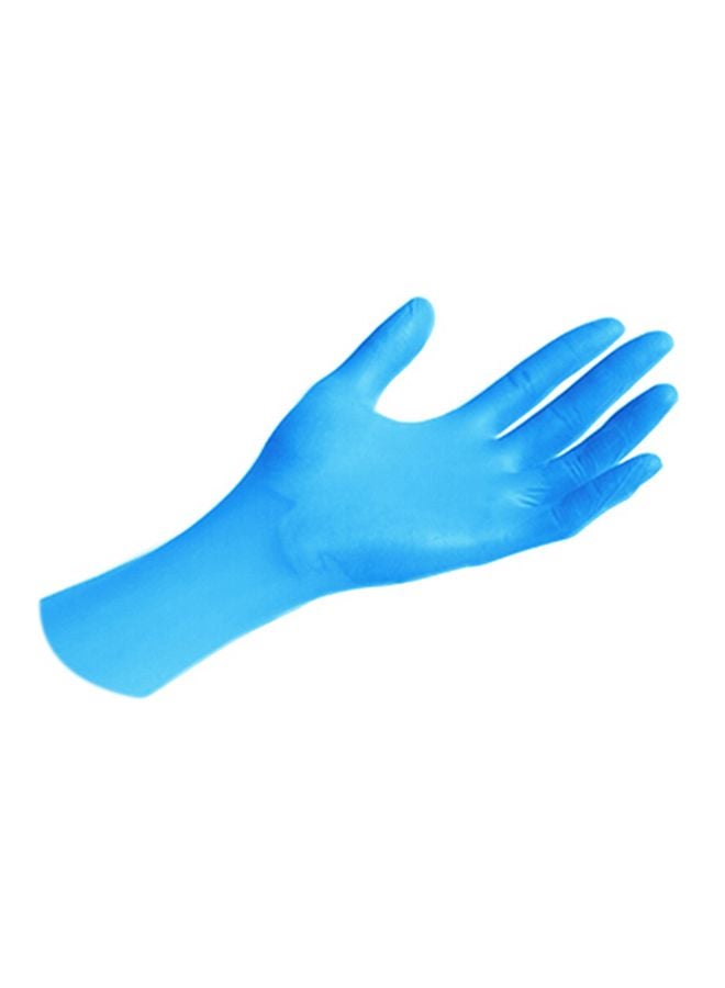 Ammex 100-Piece Disposable Nitrile Rubber Hand Gloves Blue 22x12x7cm - Image 1