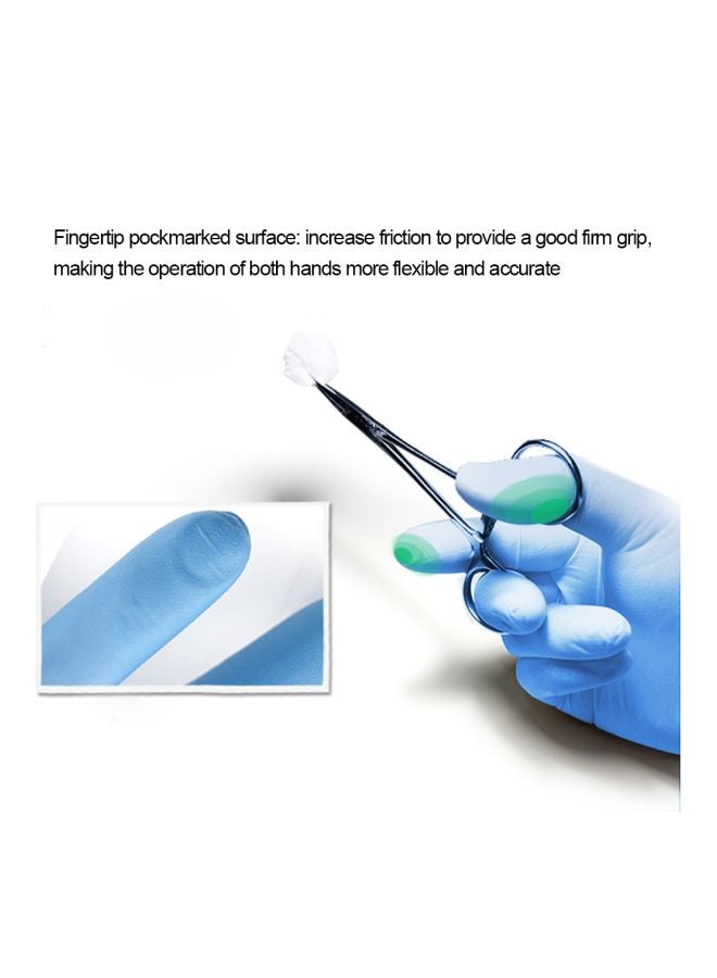 Ammex 100-Piece Disposable Nitrile Rubber Hand Gloves Blue 22x12x7cm - Image 2