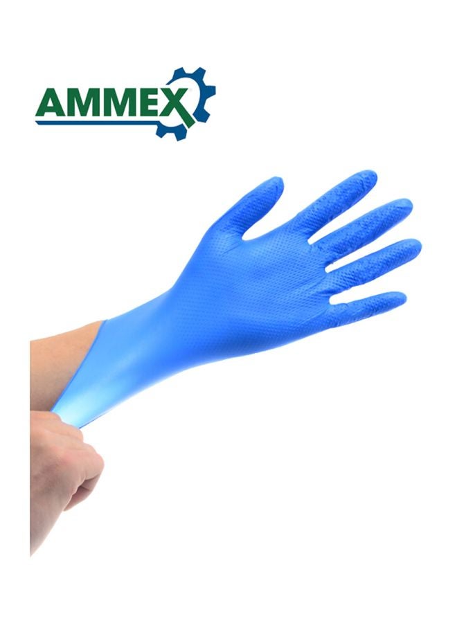 أميكس مجموعة قفازات يد من مطاط النتريل للاستخدام لمرة واحدة مكونة من 100 قطعة أزرق 22x12x4سم - Image 3