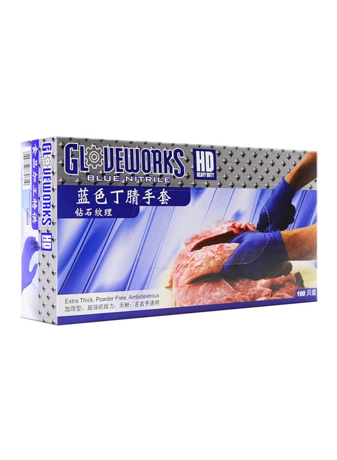 أميكس مجموعة قفازات يد من مطاط النتريل للاستخدام لمرة واحدة مكونة من 100 قطعة أزرق 22x12x4سم - Image 1