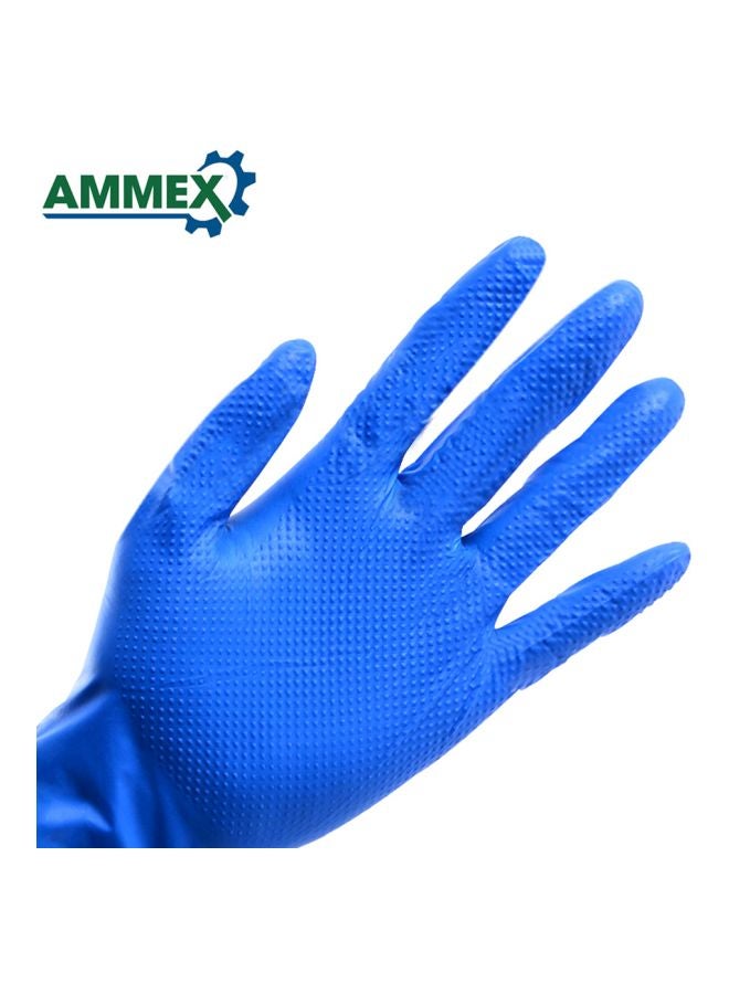 أميكس مجموعة قفازات يد من مطاط النتريل للاستخدام لمرة واحدة مكونة من 100 قطعة أزرق 22x12x4سم - Image 2
