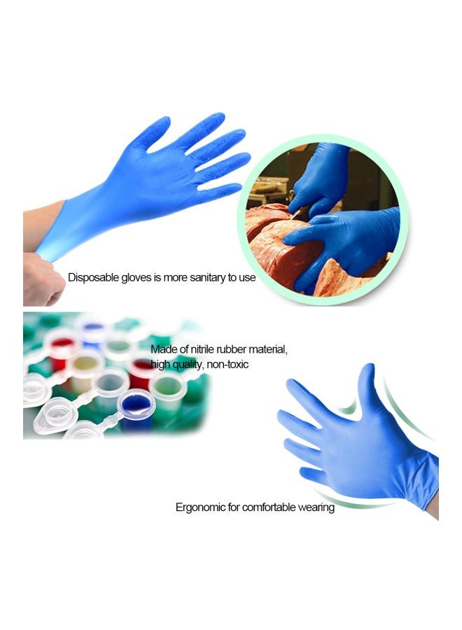 أميكس مجموعة قفازات يد من مطاط النتريل للاستخدام لمرة واحدة مكونة من 100 قطعة أزرق 22x12x4سم - Image 4