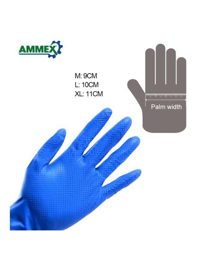 أميكس مجموعة قفازات يد من مطاط النتريل للاستخدام لمرة واحدة مكونة من 100 قطعة أزرق 22x12x4سم - Image 5