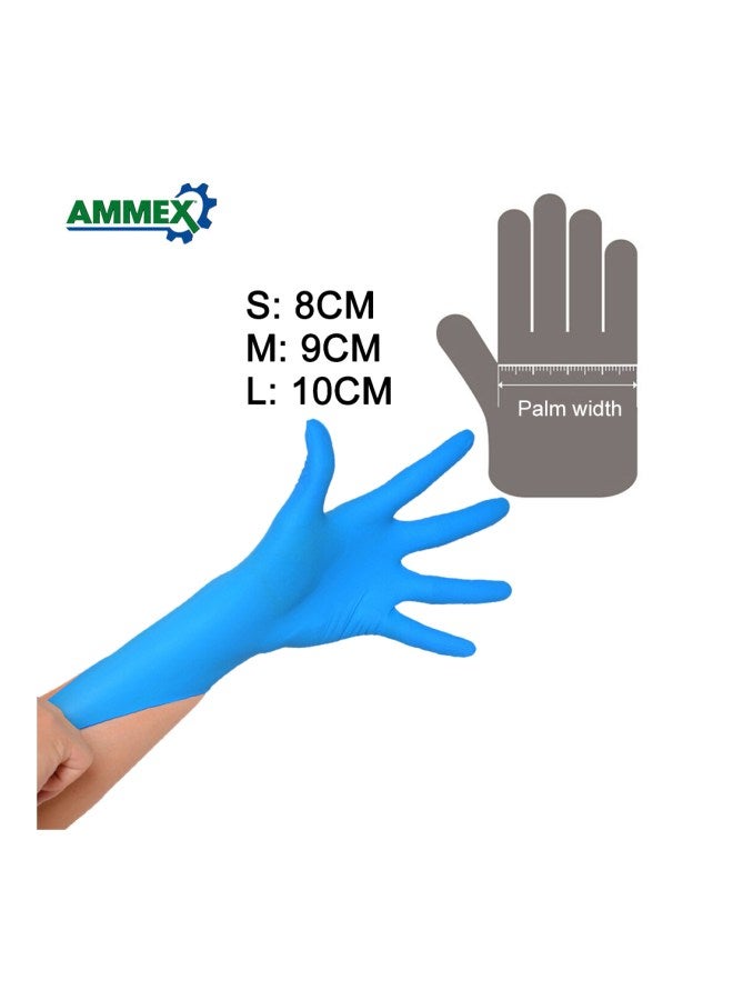 Ammex 100-Piece Disposable Gloves Blue 22x12x7cm - Image 4